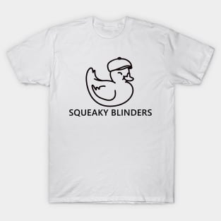 Squeaky Blinders funny cute rubber duck quote lettering line digital illustration T-Shirt